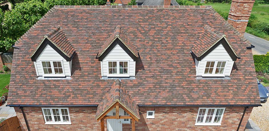 handmade clay roof tiles UK aerial 